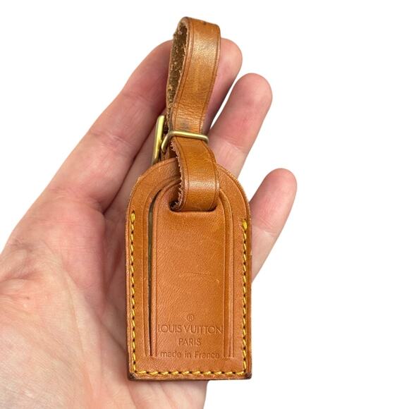 Authentic Louis Vuitton Vachetta Leather Luggage Tag SN905 - Picture 1 of 5